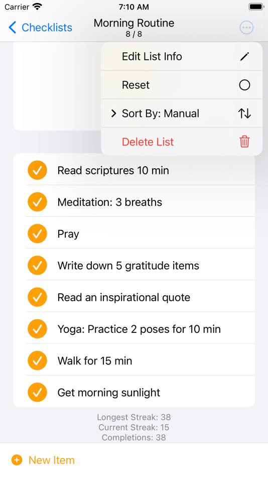 #3. Checklist Tracker: Routine Fox (iOS) Podle: Joshua Bryson