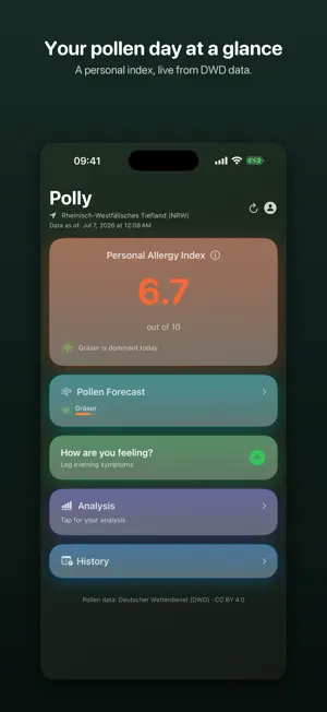 Polly: Pollen & Allergy screenshot 1