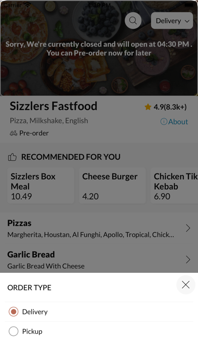 Sizzlers Fastfood Screenshot