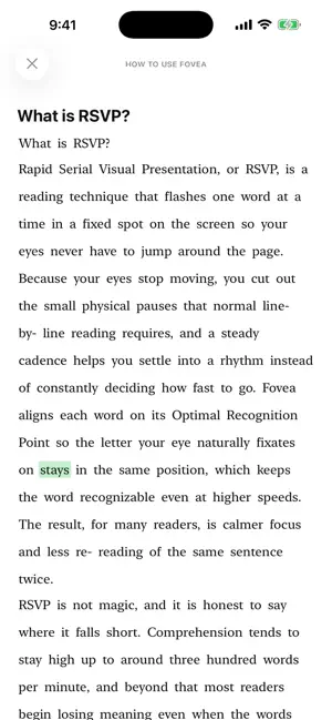 Fovea: Speed Reading screenshot 3