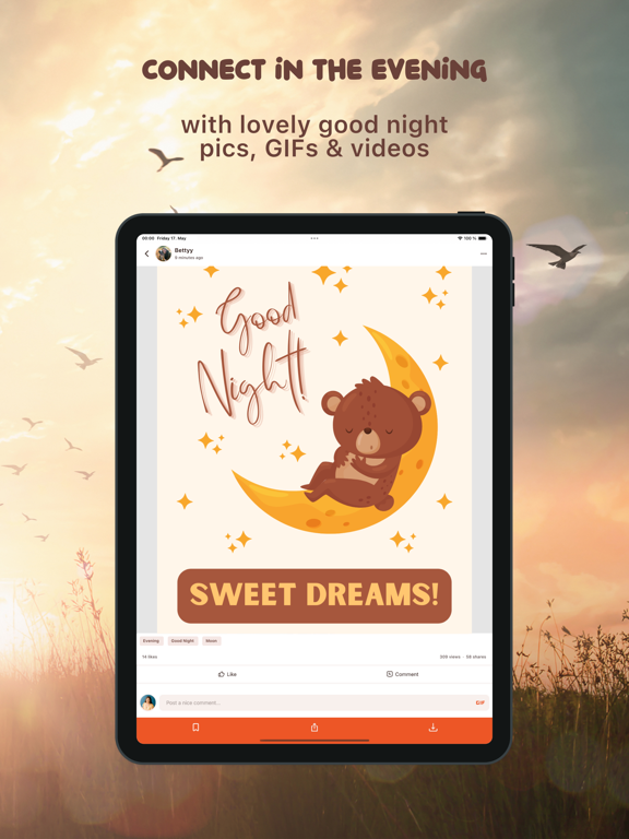 Good Morning Night Quotes GIFs iPad screenshot 6 - Entertainment app