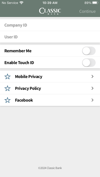 Classic Bank Business Mobile Screenshot
