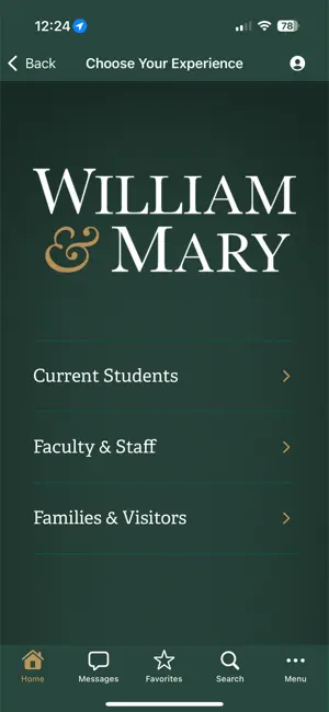 William & Mary Mobile screenshot 1