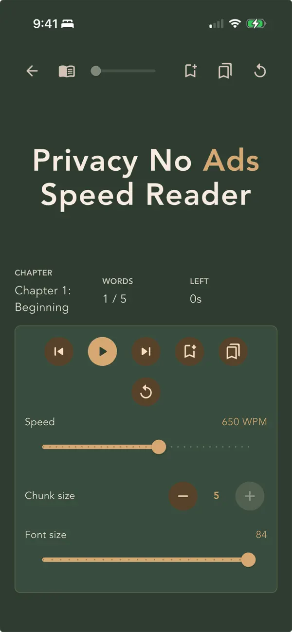 Screenshot #1 pour Kinetic Reader: Private PDF