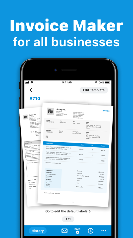 #1. Tiny Invoice - Invoice Maker (iOS) By: TinyWork Apps