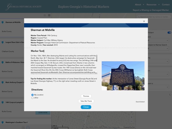 Screenshot #6 pour Georgia's Historical Markers