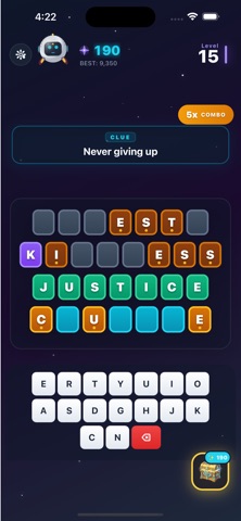 CosmoBot Words: Galaxy Quest screenshot 3