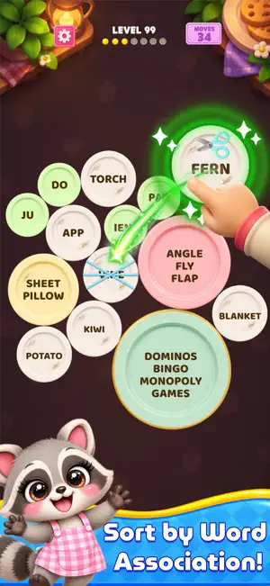 Tidy Plates Word Sort Puzzle screenshot 1