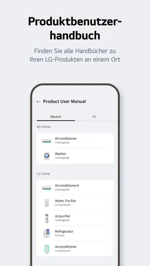 Screenshot von LG ThinQ auf dem iPhone 5