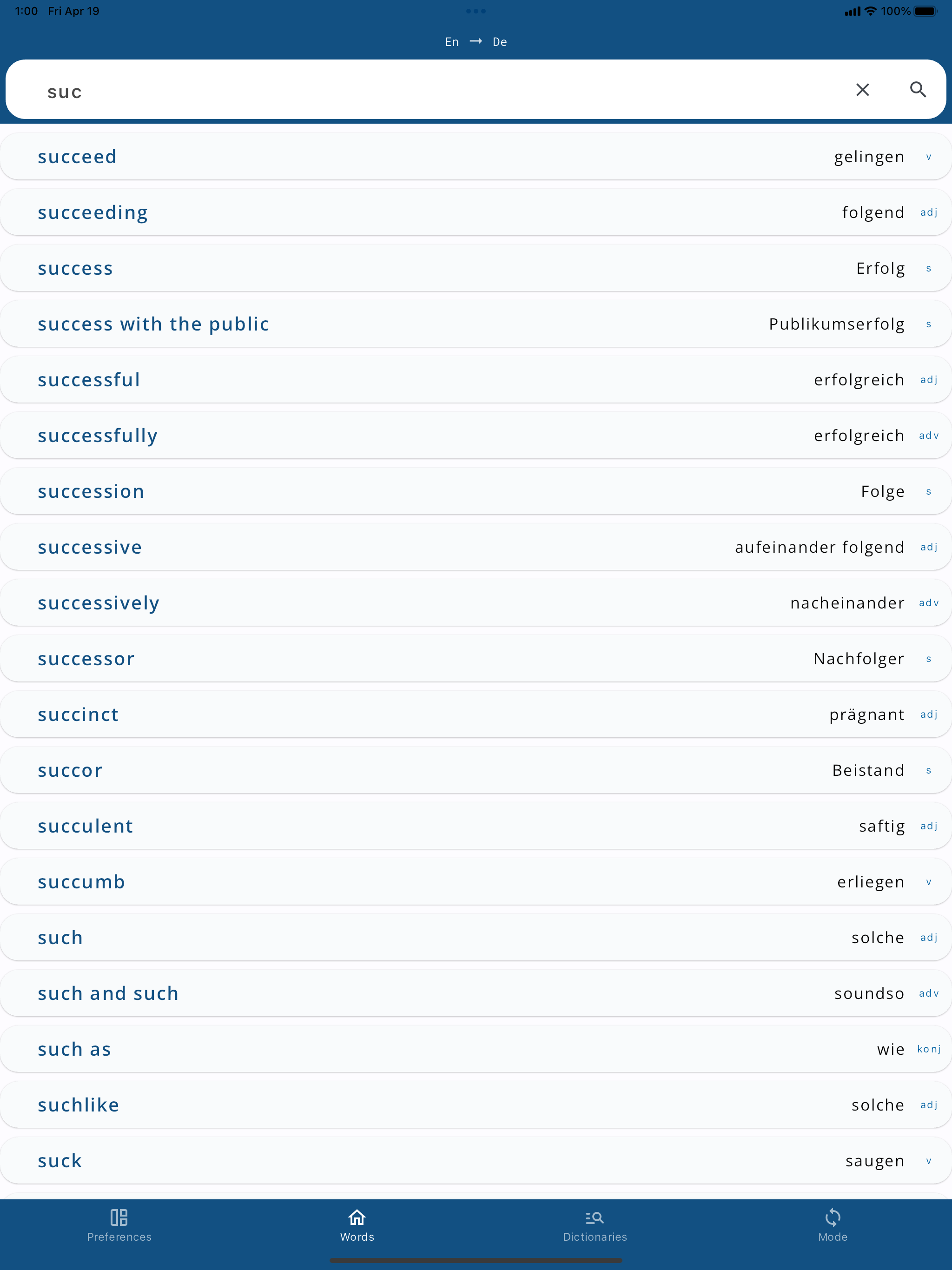 German English Dictionary EnDe