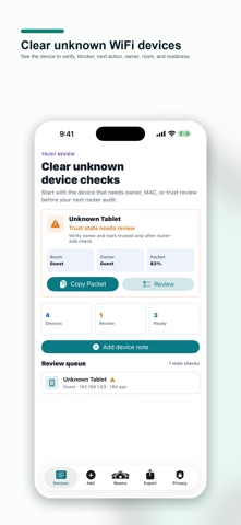 WiFi Device Notebook のスクリーンショット