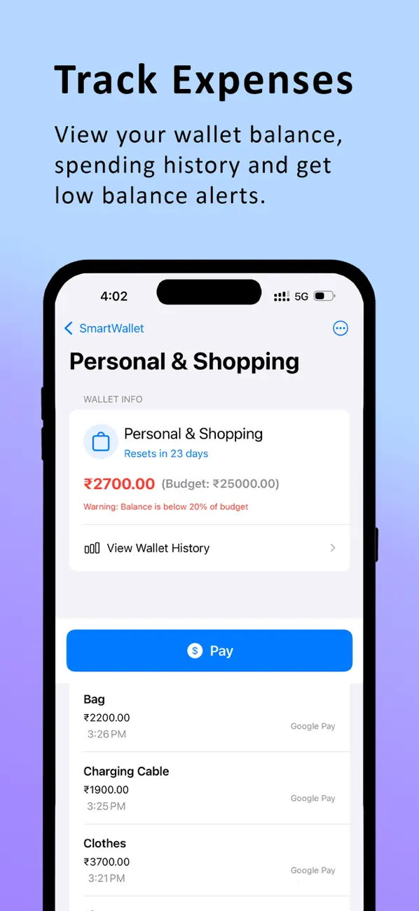 Screenshot #2 pour SmartWallet - Budget Manager