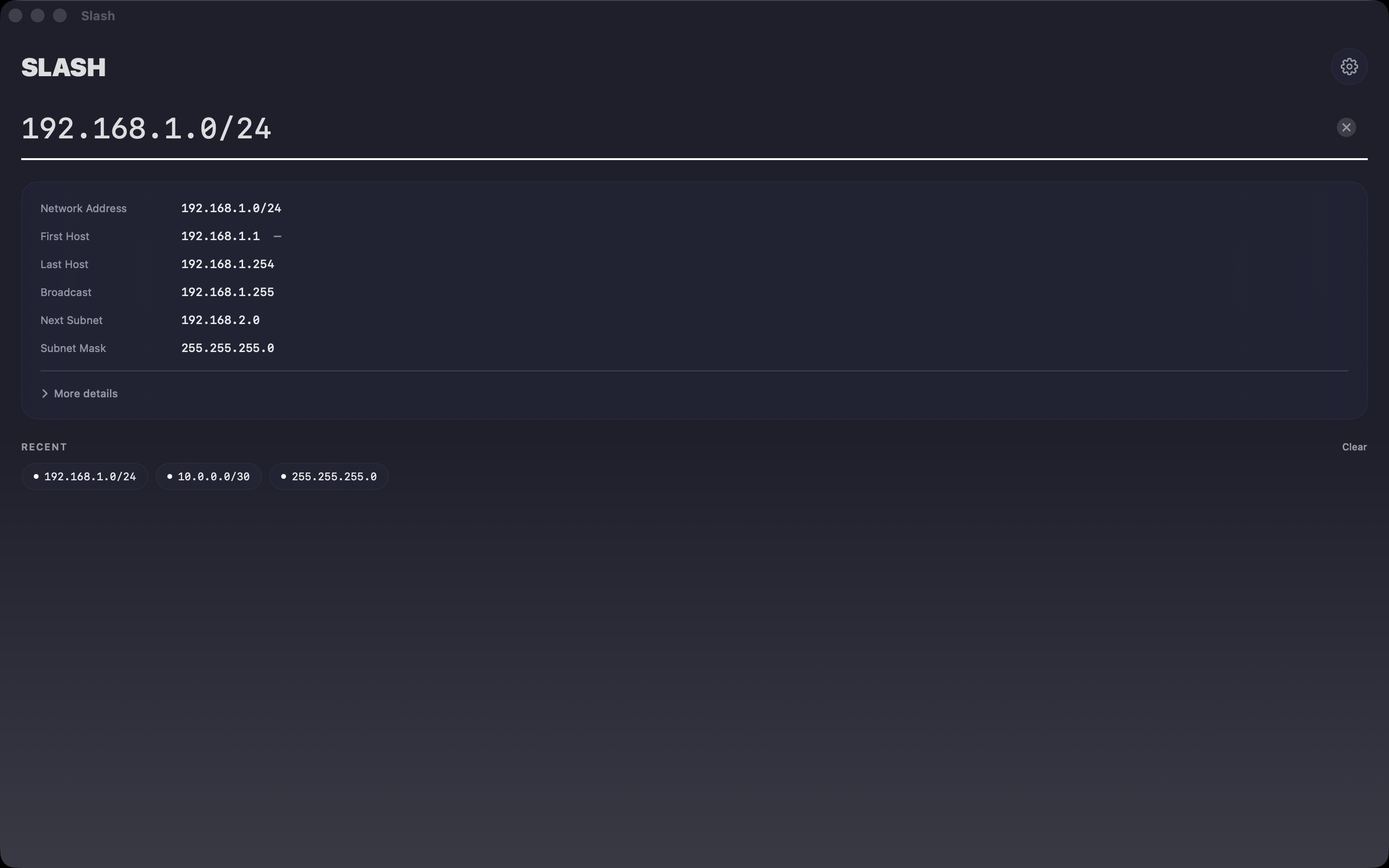 Slash - Subnet Calculator