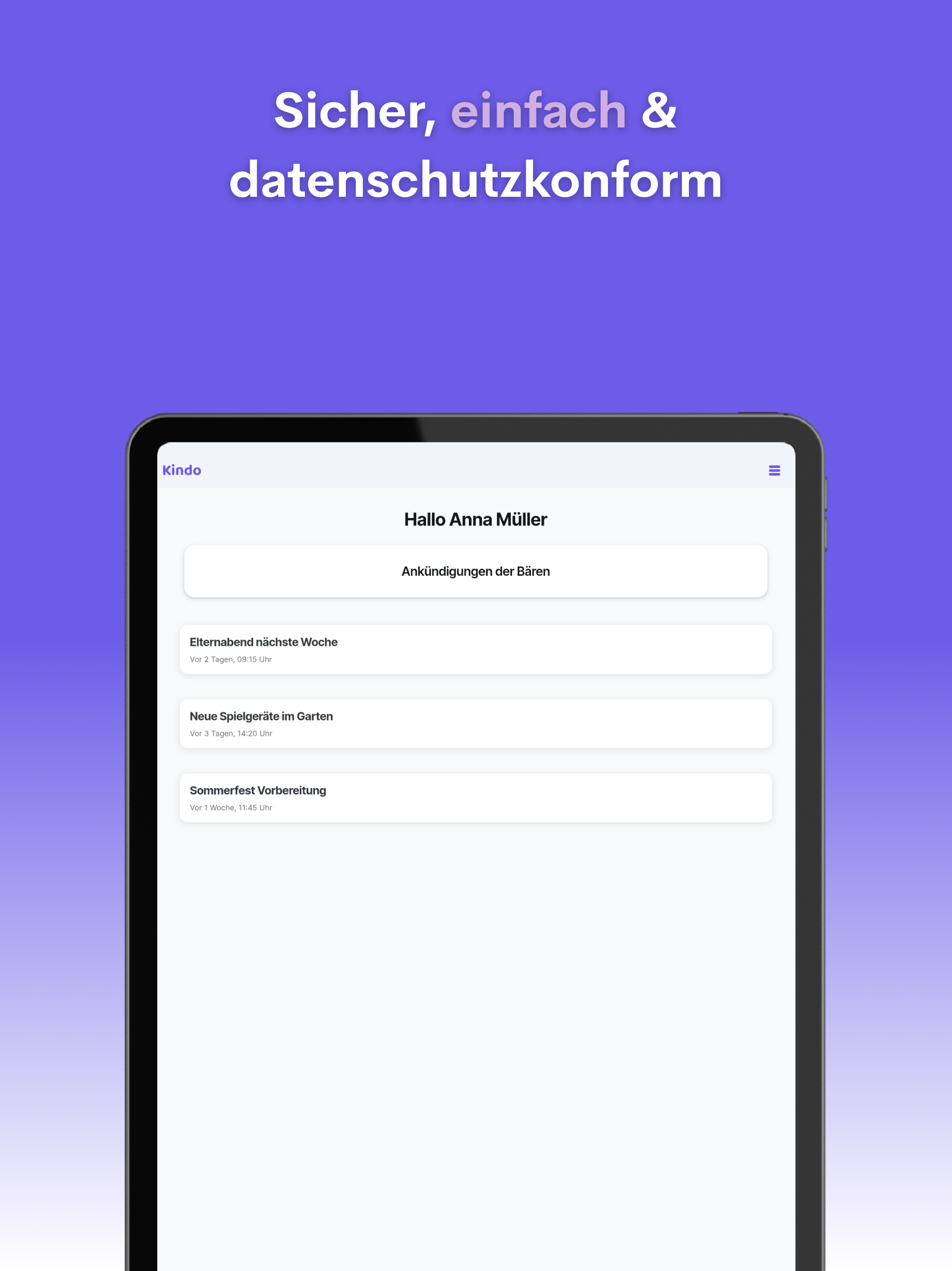 Kindo - Die smarte Kita-App