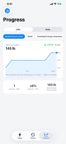 Bump: Workout Tracker iPhone screenshot