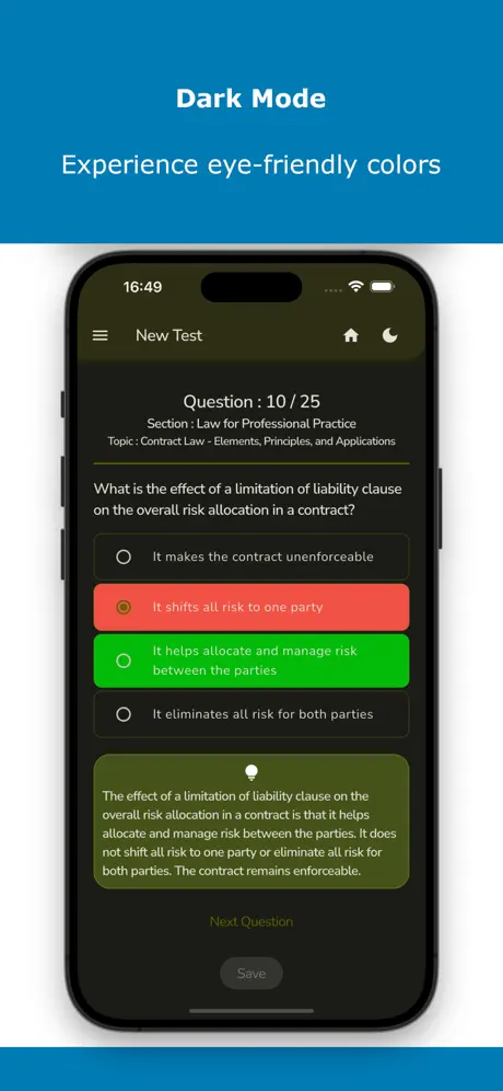 Professional Practice Test Screenshot 4