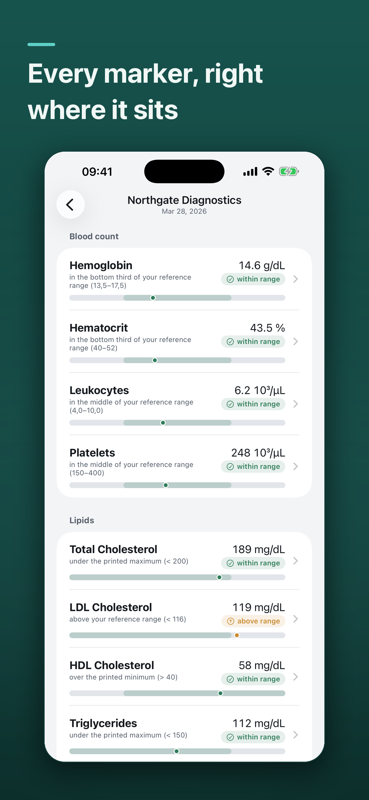 Marker · Blood Test Tracker screenshot 3