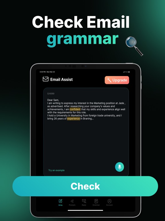 AI Email Writer - aiMail iPad screenshot 4 - Productivity app
