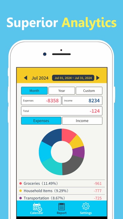 Cute Budget Tracker: Calendar Screenshot