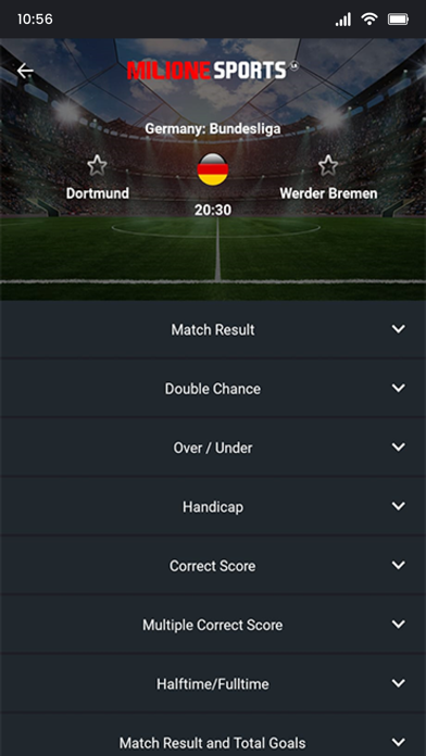 Milione Sports Screenshot