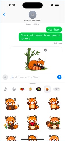 Red pandas stickers screenshot