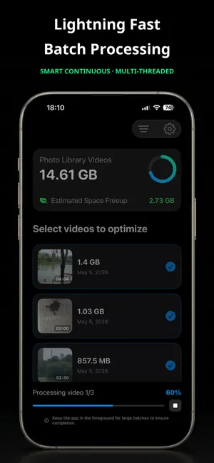 VideoZip: Lossless, -90% Space screenshot 3