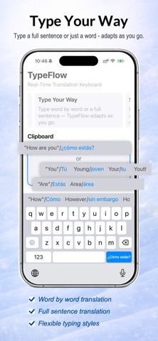 TypeFlow Spanish iPhone screenshot