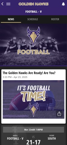 Holly Springs Golden Hawks iPhone screenshot