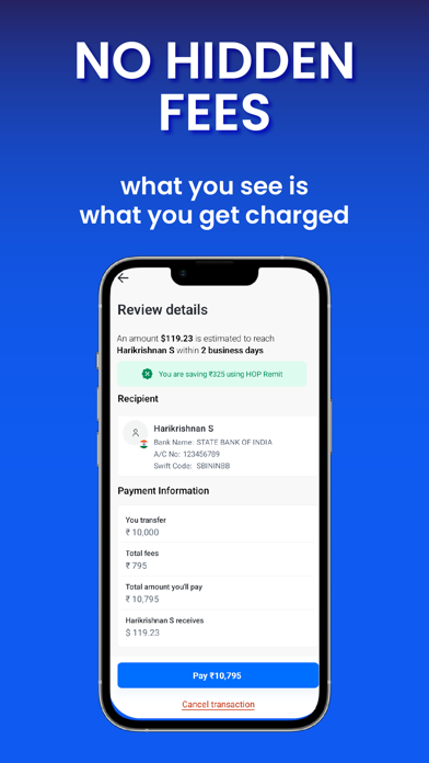HOP Remit - Send Money Abroad Screenshot