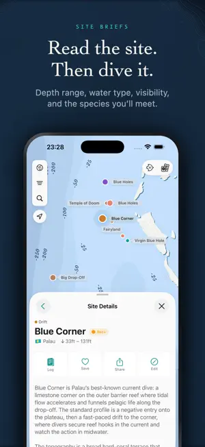 Below: Scuba Dive Log & Sites screenshot 2