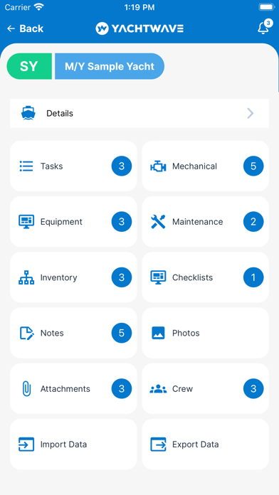 YachtWave - Maintenance App Screenshot