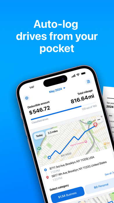 Screenshot 2 of Mile AI: business mileage log App