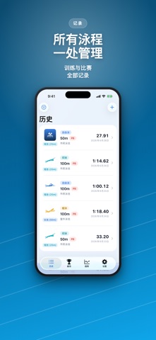游泳成绩记录 screenshot