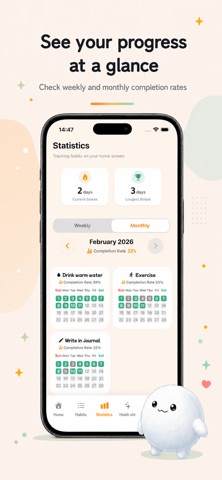 Habit-chi: Cute Habit Tracker iPhone screenshot