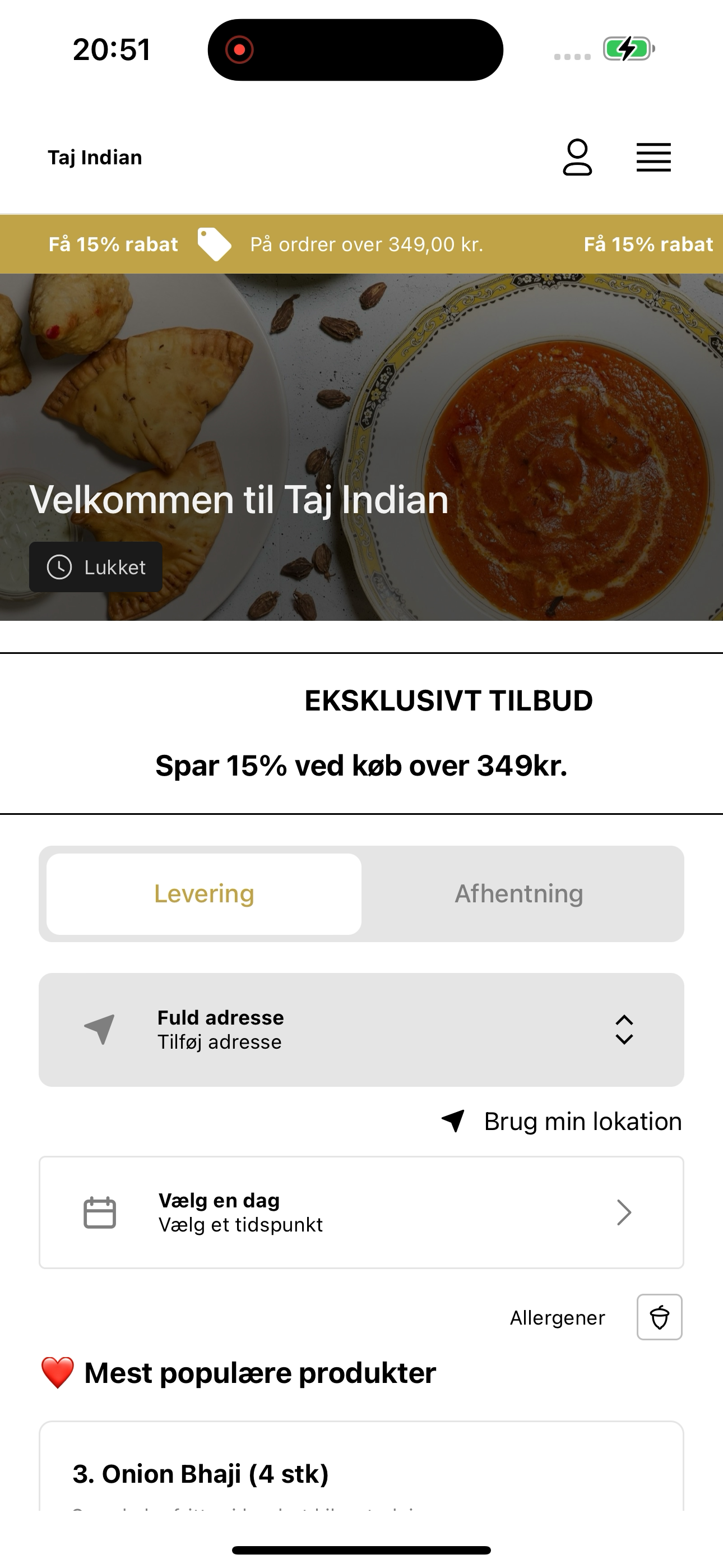 Taj Indian screenshot 3