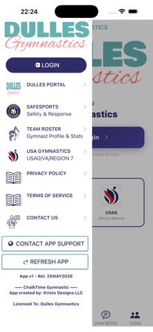 Dulles Gymnastics iPhone screenshot