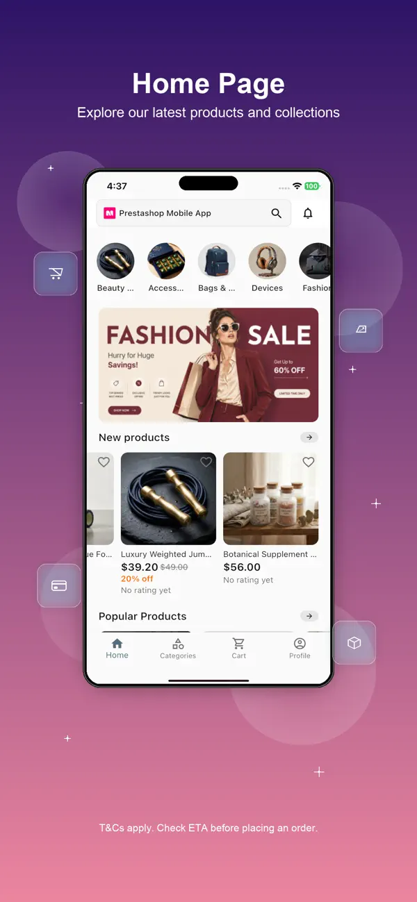 Screenshot #1 pour Mobikul Prestashop Arabic App