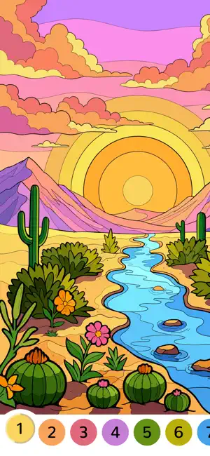 Flowerscapes: Color by Number screenshot 3