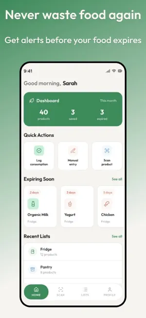 Flarasa - Food Waste Tracker screenshot 1