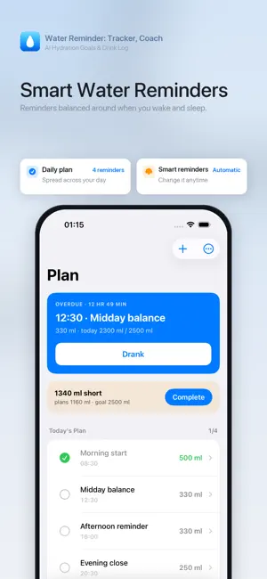 Water Reminder: Tracker, Coach screenshot 3
