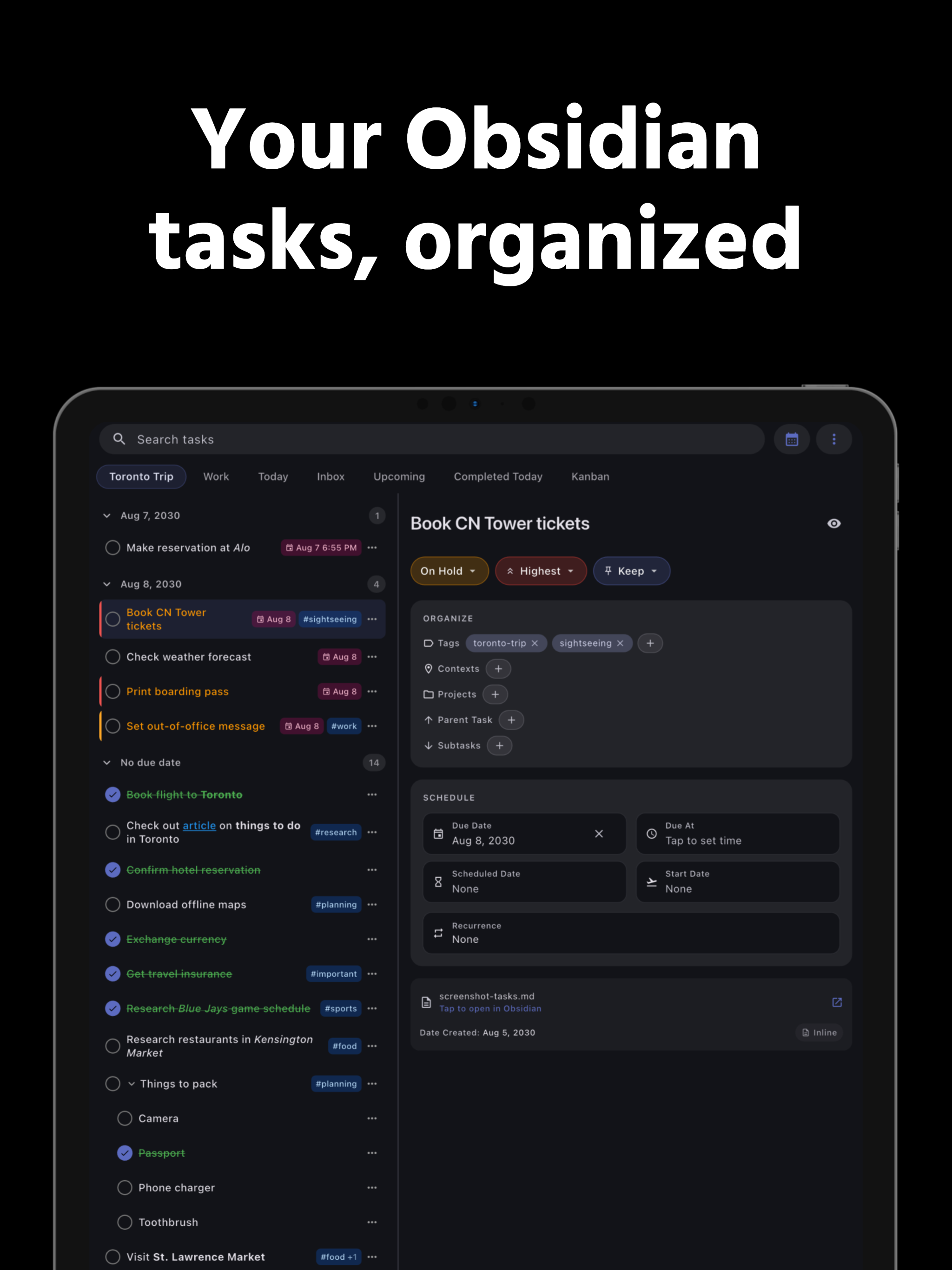 TaskForge - Obsidian Tasks