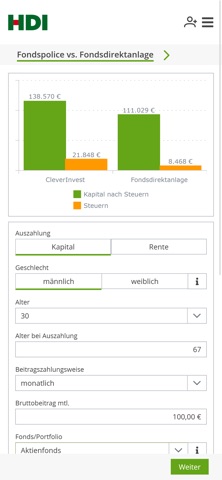 HDI VorsorgeNow screenshot
