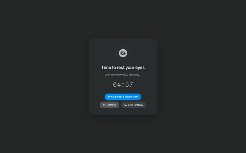 BreakOverlay - Eye Break Timer app screenshot