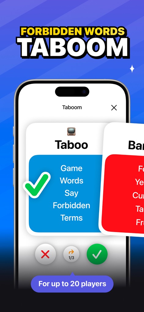 Splash: Imposter Game - La herramienta ofrece "Forbidden Words Taboom", un juego donde los participantes deben describir una palabra central sin usar términos prohibidos listados, con capacidad para "hasta 20 jugadores" facilitando grandes reuniones.