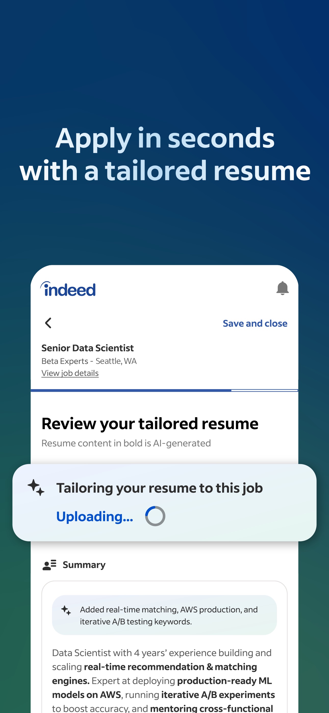Indeed Job Search screenshot