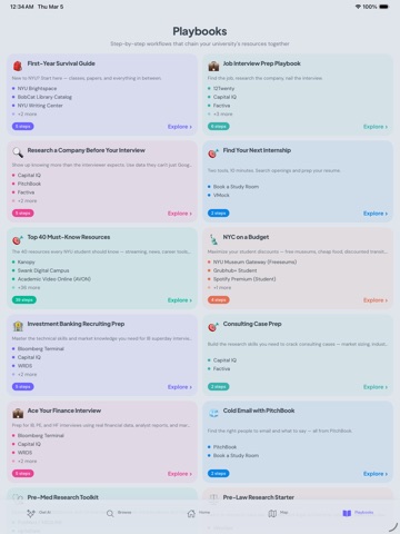 Entitled NYU iPad screenshot