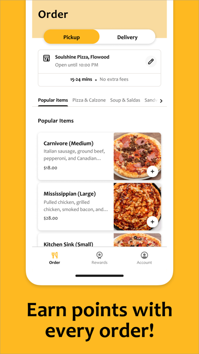 Soulshine Pizza App Screenshot