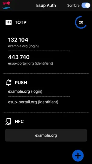 Capture d'écran de Esup Auth sur iPhone 3