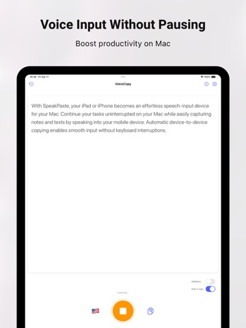 SpeakPaste - AI Speech To Text iPad screenshot