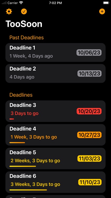 TooSoon - Manage Deadlines